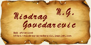 Miodrag Govedarević vizit kartica